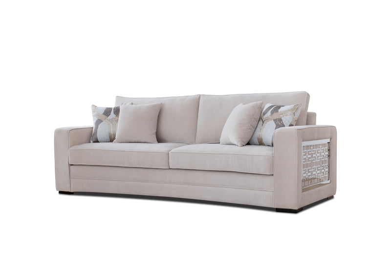 DelMar Beige Living Room Set / 3pc - Ornate Home