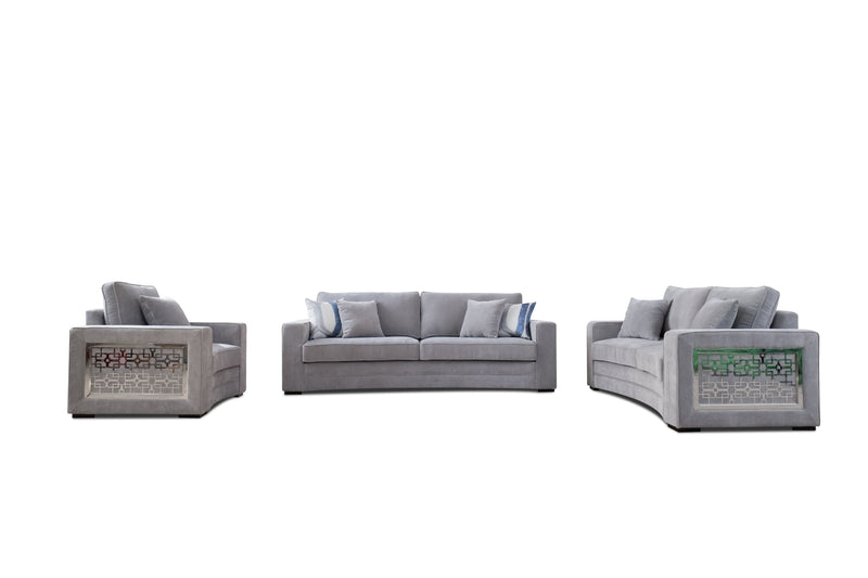 DelMar Gray Living Room Set / 3pc - Ornate Home
