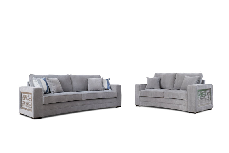 DelMar Gray Living Room Set / 3pc - Ornate Home