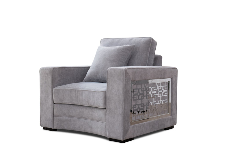 DelMar Gray Living Room Set / 3pc - Ornate Home