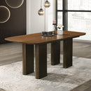 Delina Chenille/Walnut Dining Table - Ornate Home