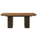 Delina Chenille/Walnut Dining Table - Ornate Home