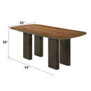 Delina Chenille/Walnut Dining Table - Ornate Home