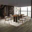 Delina Chenille/Walnut Dining Table - Ornate Home