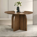 Delmon Dark Walnut Round Dining Table - Ornate Home