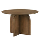 Delmon Dark Walnut Round Dining Table - Ornate Home