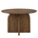 Delmon Dark Walnut Round Dining Table - Ornate Home
