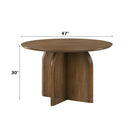 Delmon Dark Walnut Round Dining Table - Ornate Home