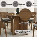 Delmon Dark Walnut Round Dining Table - Ornate Home