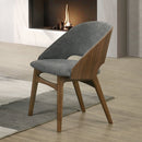 Delmon Fabric/Dark Walnut Padded Back Side Chair (Set of 2) - Ornate Home