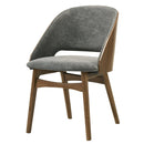 Delmon Fabric/Dark Walnut Padded Back Side Chair (Set of 2) - Ornate Home