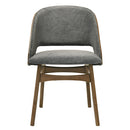 Delmon Fabric/Dark Walnut Padded Back Side Chair (Set of 2) - Ornate Home