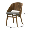 Delmon Fabric/Dark Walnut Side Chair (Set of 2) - Ornate Home