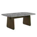 Dillon Natural Marble Top/Walnut Dining Table - Ornate Home