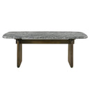 Dillon Natural Marble Top/Walnut Dining Table - Ornate Home