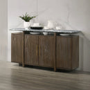 Dillon Natural Marble Top/Walnut Server - Ornate Home