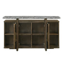 Dillon Natural Marble Top/Walnut Server - Ornate Home