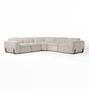 Divani Casa Conrad Modern Beige Fabric Sectional w/ 3 Power Recliners - Ornate Home