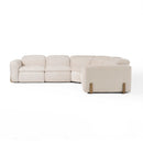 Divani Casa Conrad Modern Beige Fabric Sectional w/ 3 Power Recliners - Ornate Home