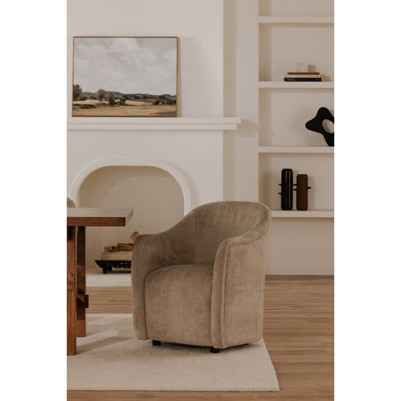 Drava Beige Rolling Dining Chair - Ornate Home