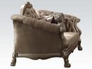 Dresden Bone Velvet & Gold Loveseat W/5 Pillows - Ornate Home