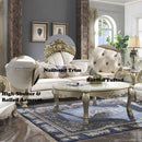 Dresden II Gold Patina Finish Sofa w/ 7 Pillows - Ornate Home
