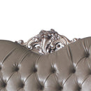 Dresden Vintage Bone White Finish Loveseat w/ 3 Pillows - Ornate Home