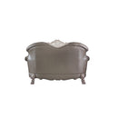 Dresden Vintage Bone White Finish Loveseat w/ 3 Pillows - Ornate Home
