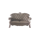 Dresden Vintage Bone White Finish Loveseat w/ 3 Pillows - Ornate Home