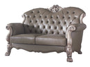 Dresden Vintage Bone White Finish Loveseat w/ 3 Pillows - Ornate Home