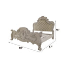 Dresden White Button-Tufted Leather Headboard California King Bed - Ornate Home