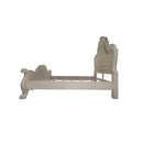 Dresden White Button-Tufted Leather Headboard Queen Bed - Ornate Home