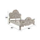 Dresden White Wood Carved Headboard California King Bed - Ornate Home