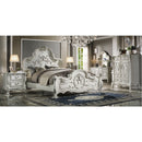 Dresden White Wood Carved Headboard California King Bed - Ornate Home