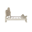 Dresden White Wood Carved Headboard California King Bed - Ornate Home