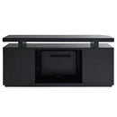Drisana Black Mirrored Tv Stand W/Fireplace - Ornate Home