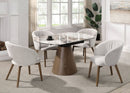 Eada Beige/Walnut Dining Table w/Ceramic Top - Ornate Home