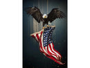Eagle Flag Tempered Glass w / Foil Wall Art - Ornate Home