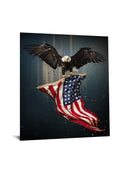 Eagle Flag Tempered Glass w / Foil Wall Art - Ornate Home