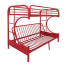 Eclipse Red Twin/Full Futon Bunk Bed - Ornate Home