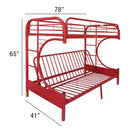 Eclipse Red Twin/Full Futon Bunk Bed - Ornate Home