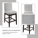 Edwyn Gray Linen & Espresso Counter Height Chair (Set of 2) - Ornate Home