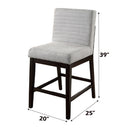 Edwyn Gray Linen & Espresso Counter Height Chair (Set of 2) - Ornate Home
