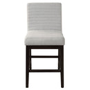 Edwyn Gray Linen & Espresso Counter Height Chair (Set of 2) - Ornate Home