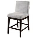 Edwyn Gray Linen & Espresso Counter Height Chair (Set of 2) - Ornate Home