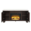 Edwyn Natural Marble Top/Espresso Server w/Natural Marble Top & Fireplace - Ornate Home