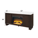 Edwyn Natural Marble Top/Espresso Server w/Natural Marble Top & Fireplace - Ornate Home