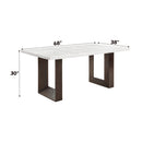 Edwyn White Natural/Brown Dining Table w/ Marble Top - Ornate Home