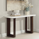 Edwyn White Natural/Brown Sofa Table W/Marble - Ornate Home