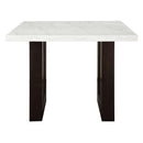 Edwyn White Natural Marble Top & Espresso Counter Height Table - Ornate Home
